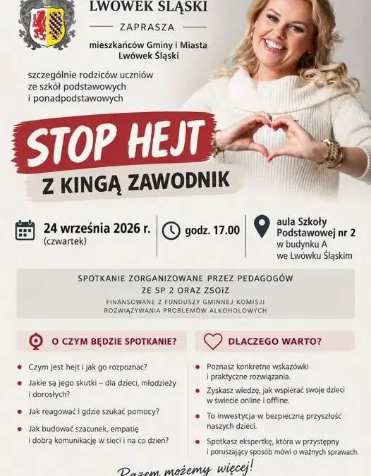 STOP HEJT! Spotkanie z Kingą Zawodnik w Lwówku Śląskim