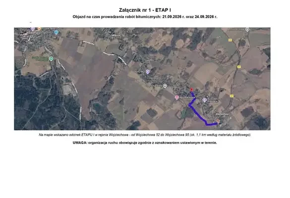 Remont drogi powiatowej 2524D Wojciechów-Lubomierz – utrudnienia w dniach 21-25 września
