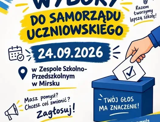 Wybory do Samorządu Uczniowskiego w Zespole Szkolno-Przedszkolnym w Mirsku