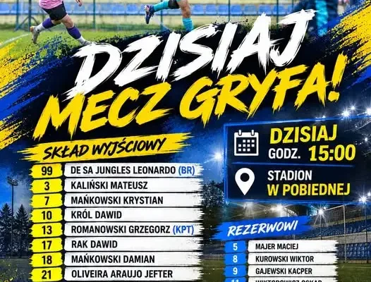 GKS Gryf Gryfów Śląski zagra dziś z Fatmą Pobiedna w meczu A Klasy