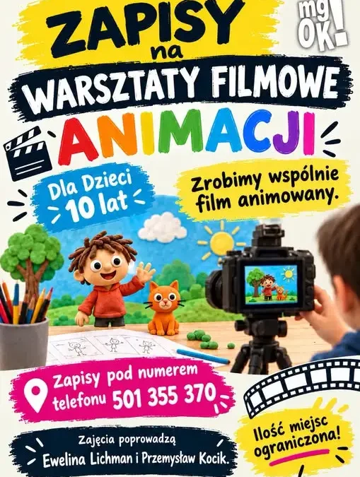 Warsztaty animacji poklatkowej w Gryfowie Śląskim – zapisz się już dziś!