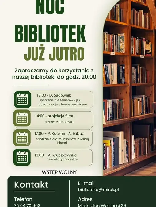 Biblioteka w Mirsku zaprasza jutro na dzień pełen atrakcji