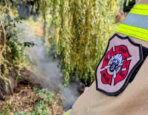Pożar nieużytków przy ul. Jeleniogórskiej we Wleniu — akcja OSP Wleń