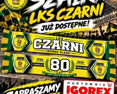 Szaliki LKS Czarni Lwówek Śląski dostępne w Hurtowni IGOREX