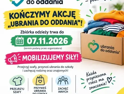 Szkoła w Mirsku mobilizuje do zbiórki ubrań – akcja „Ubrania do Oddania” trwa do 7 listopada