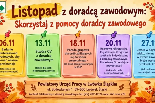 Bezpłatne doradztwo zawodowe w Lwówku Śląskim – harmonogram spotkań